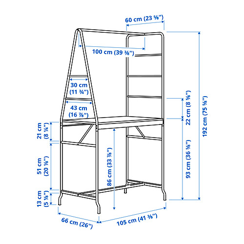 HÅVERUD table with storage ladder