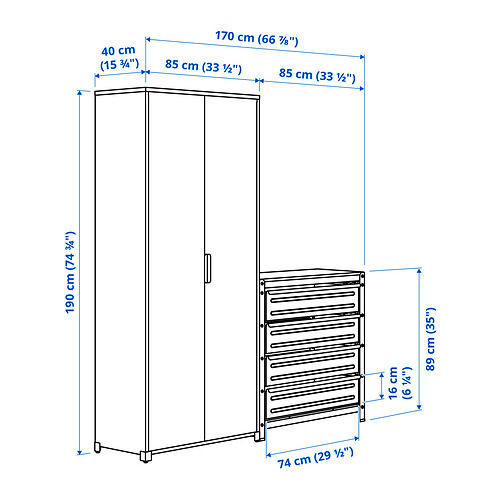 BROR shelving unit w cabinets/drawers