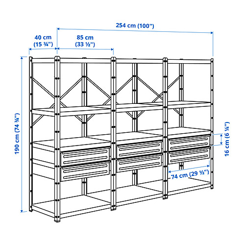 BROR shelving unit with drawers/shelves