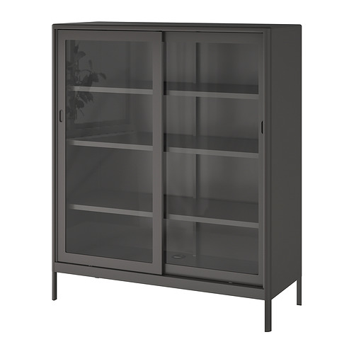 IDÅSEN, cabinet with sliding glass doors