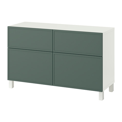 BESTÅ, hirsla með hurðum/skúffum