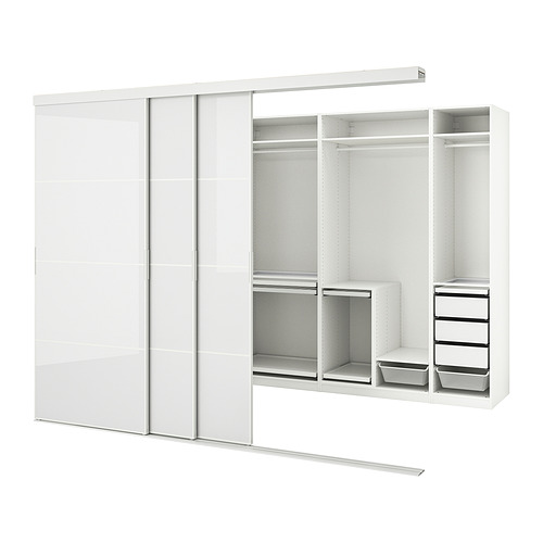 SKYTTA/PAX walk-in wardrobe with sliding doors