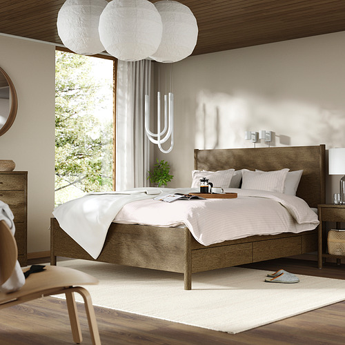 TONSTAD, bed frame with storage