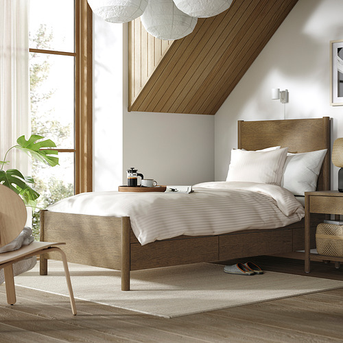 TONSTAD, bed frame with storage