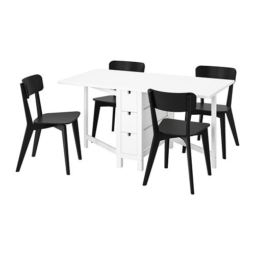 NORDEN/LISABO, borð og fjórir stólar