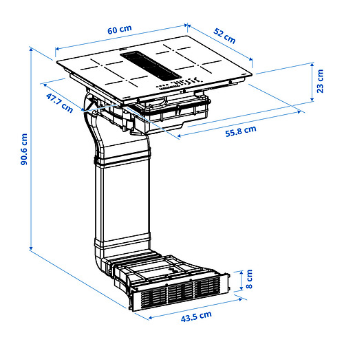 FÖRDELAKTIG induction hob/integrated extractor