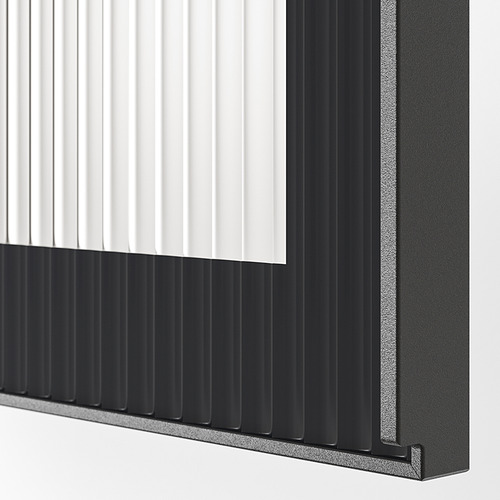 METOD, wall cab horizontal w 2 glass doors