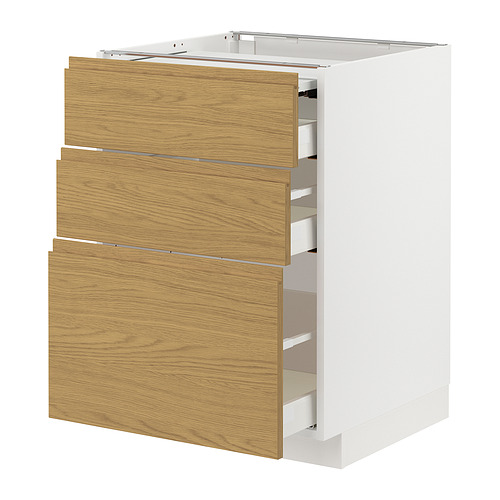 METOD/MAXIMERA bc w pull-out work surface/3drw