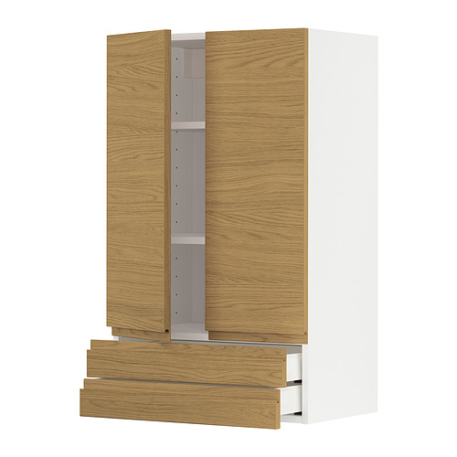 METOD/MAXIMERA wall cabinet w 2 doors/2 drawers