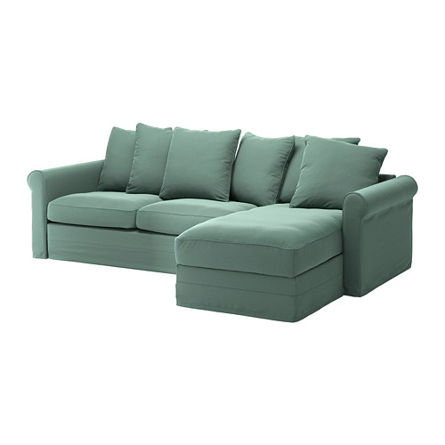 GRÖNLID, 3-seat sofa-bed with chaise longue