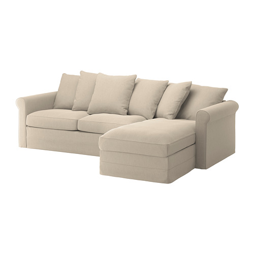 GRÖNLID, 3-seat sofa-bed with chaise longue