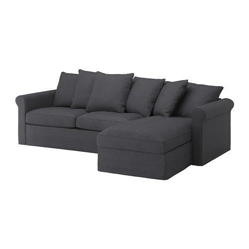 GRÖNLID, cover 3-seat sofa-bed w chaise lng
