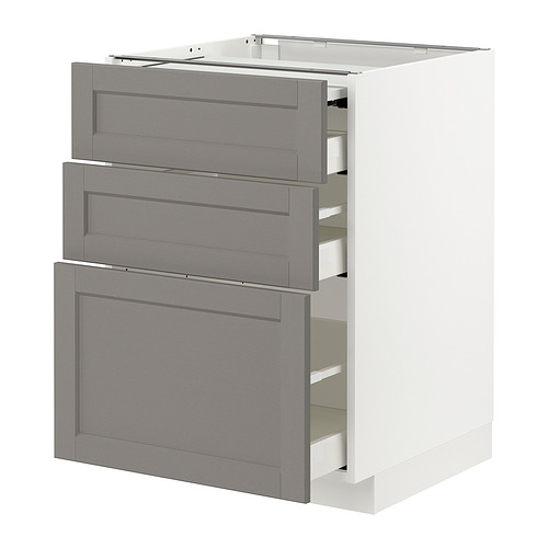 METOD/MAXIMERA bc w pull-out work surface/3drw