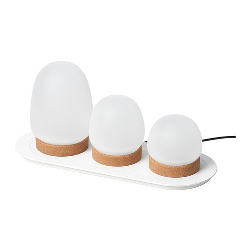LED skrautlýsing, 4 í setti, með hleðslubakka