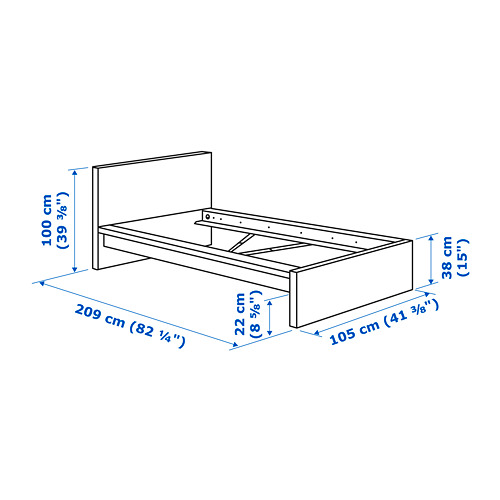 MALM bed frame with mattress