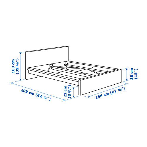 MALM bed frame with mattress