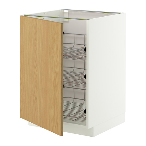 METOD base cabinet with wire baskets
