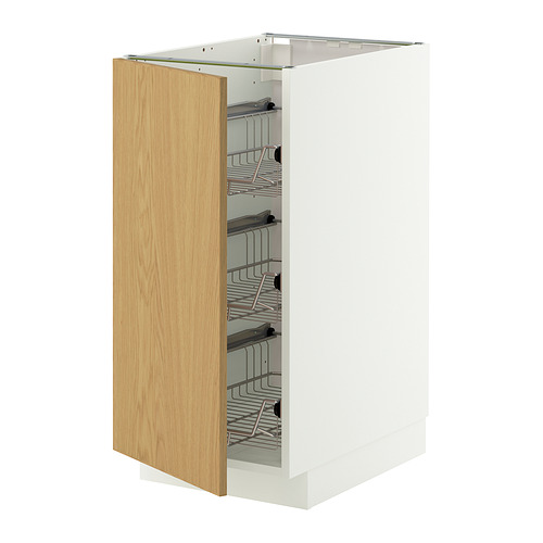 METOD base cabinet with wire baskets