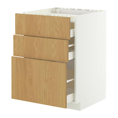 METOD/MAXIMERA base cab f hob/3 fronts/3 drawers
