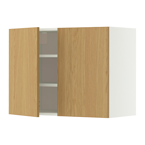 METOD wall cabinet with shelves/2 doors