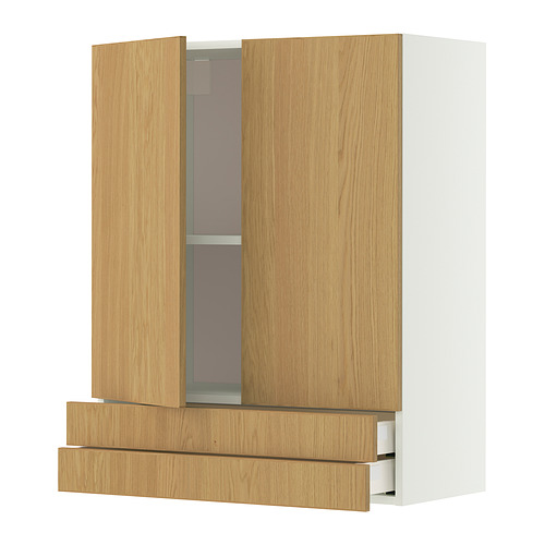 METOD/MAXIMERA wall cabinet w 2 doors/2 drawers