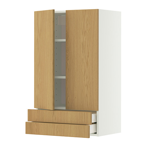 METOD/MAXIMERA wall cabinet w 2 doors/2 drawers