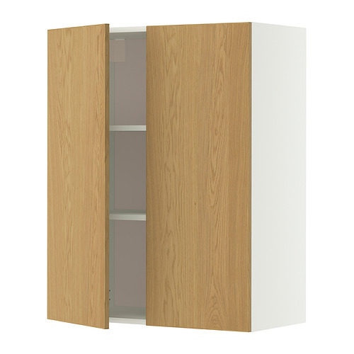 METOD wall cabinet with shelves/2 doors