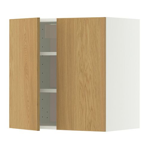 METOD wall cabinet with shelves/2 doors