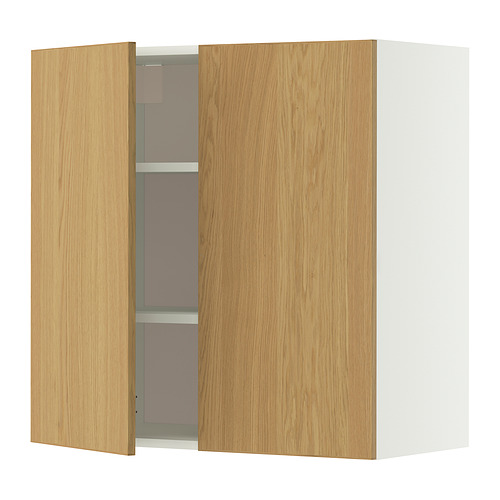 METOD wall cabinet with shelves/2 doors