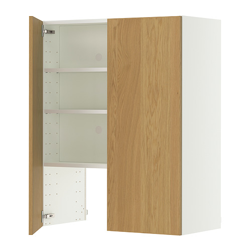 METOD, veggskápur f/viftu með hillu/hurð