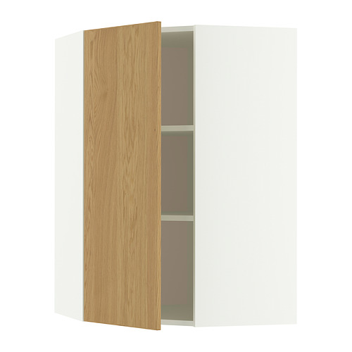 METOD corner wall cabinet with shelves