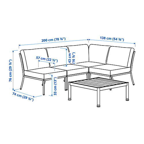 SEGERÖN, 3-seat conversation set