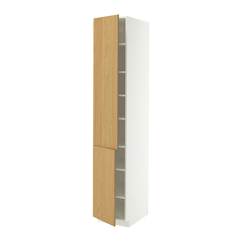 METOD high cabinet with shelves/2 doors