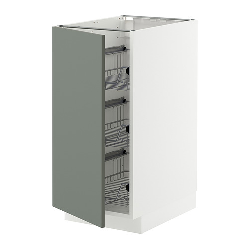 METOD base cabinet with wire baskets