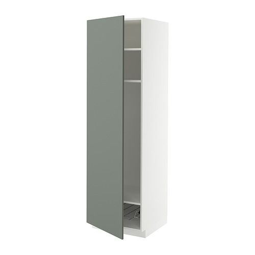 METOD high cabinet w shelves/wire basket