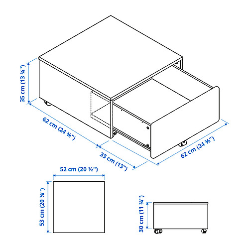 SLÄKT storage box with castors