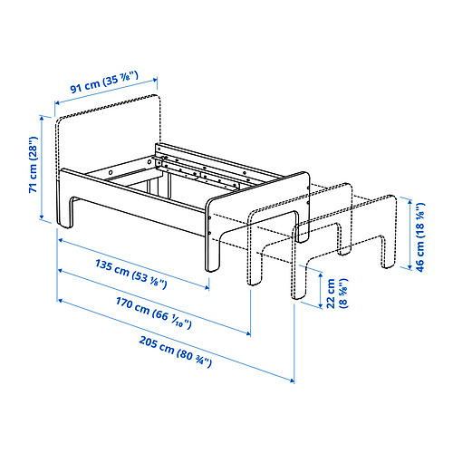 SLÄKT, extendable bed