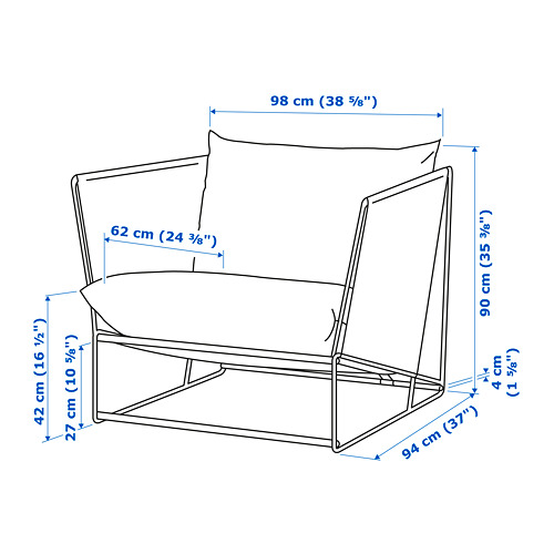 HAVSTEN/LÅGASKÄR 2-seat conversation set, outdoor