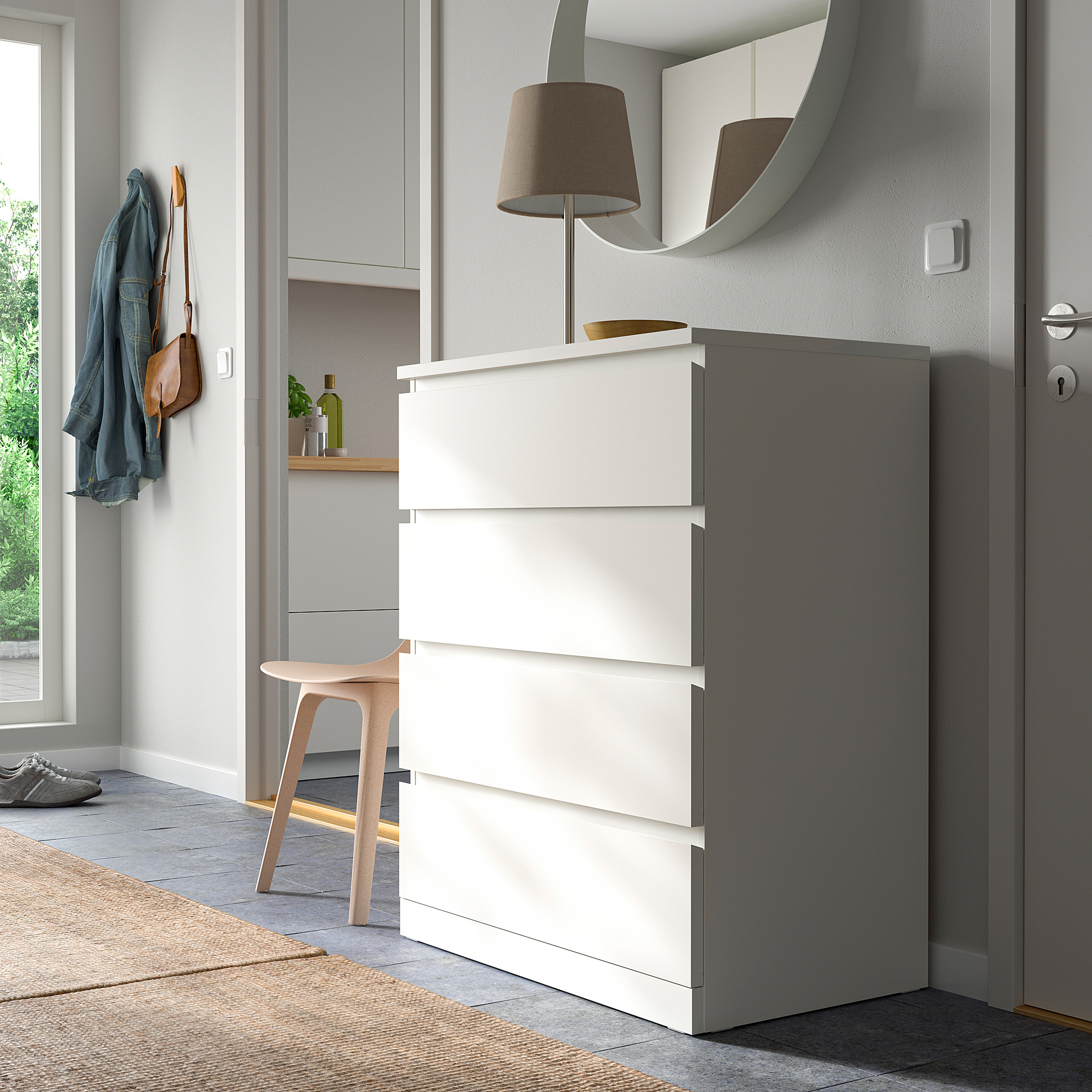 MALM chest of 4 drawers, white, 80x100 cm - IKEA