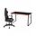 HUVUDSPELARE/UTESPELARE, gaming desk and chair