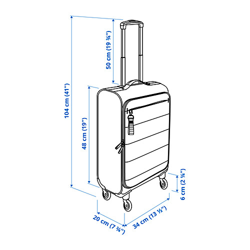 VÄRLDENS cabin bag on wheels