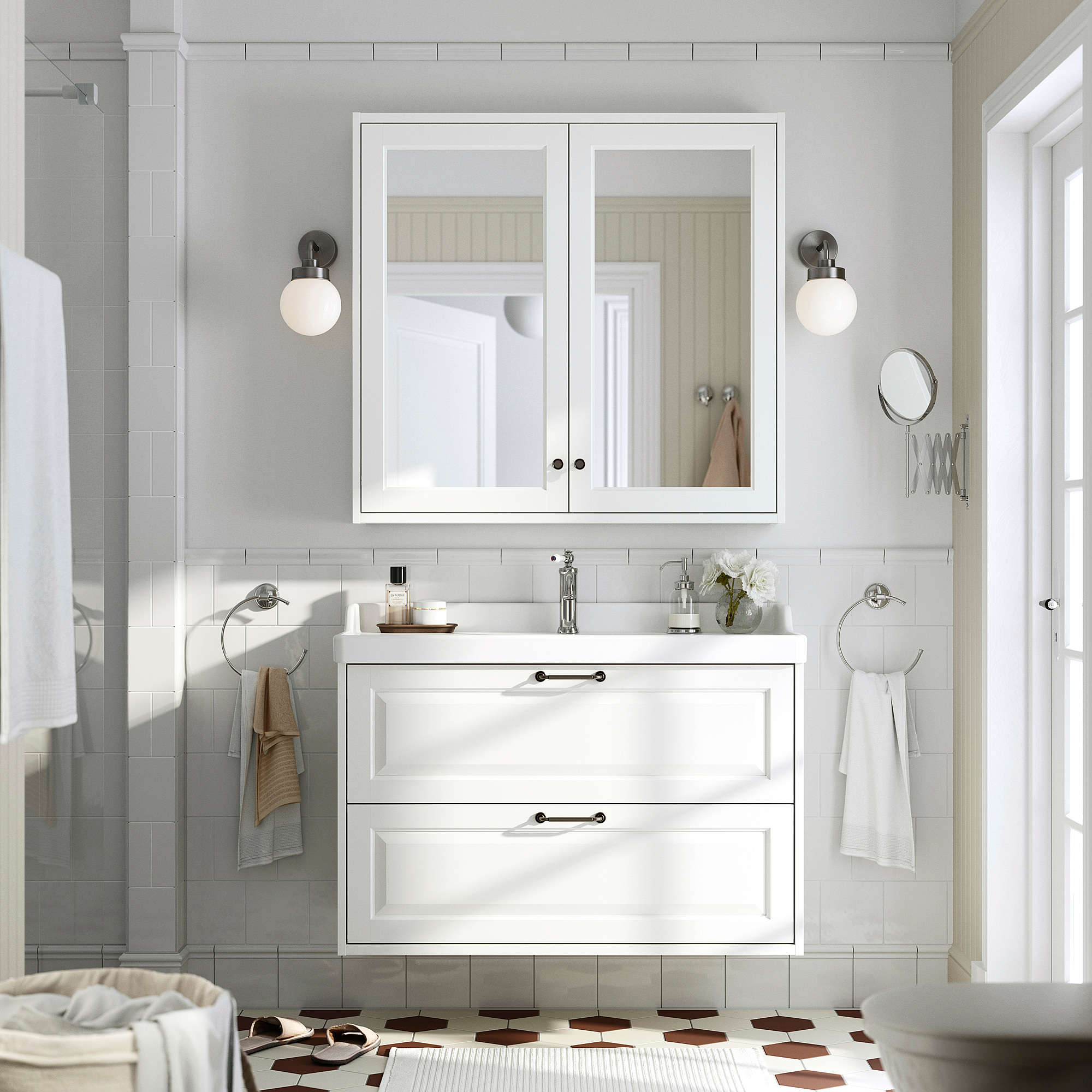 TÄNNFORSEN mirror cabinet with doors