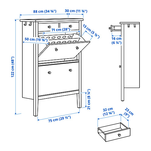 GULLABERG shoe cabinet with 2 compartments
