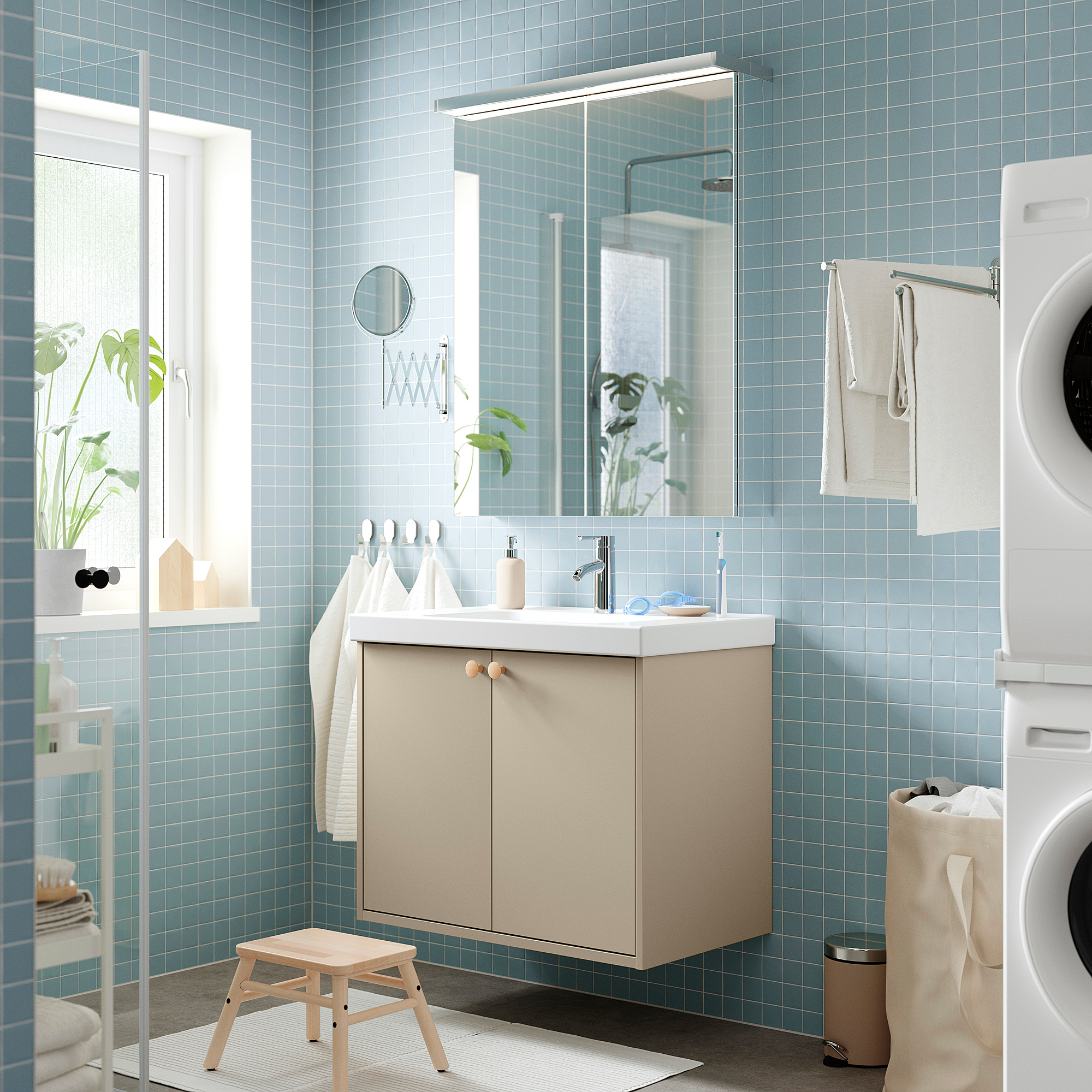 HAVBÄCK/ORRSJÖN wash-stnd w doors/wash-basin/tap