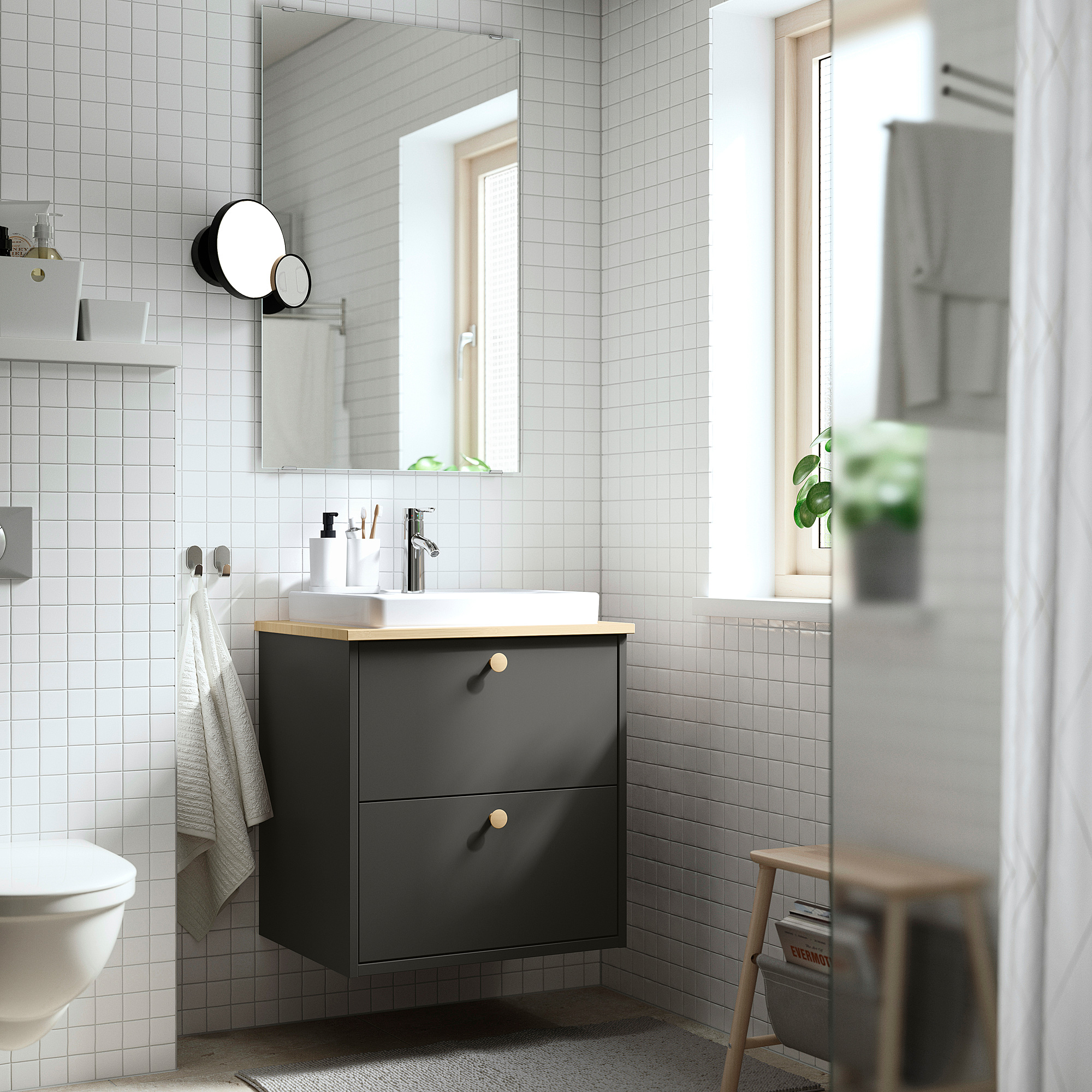 HAVBÄCK/ORRSJÖN vaskaskápur/skúffur/handlaug/blt.