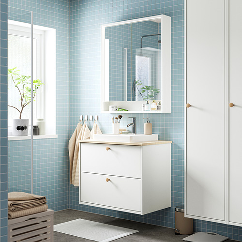 FAXÄLVEN, mirror cabinet w built-in lighting