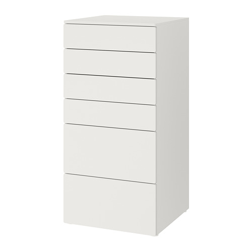 SMÅSTAD/PLATSA, chest of 6 drawers