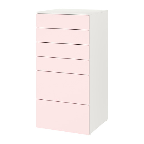 SMÅSTAD/PLATSA, chest of 6 drawers