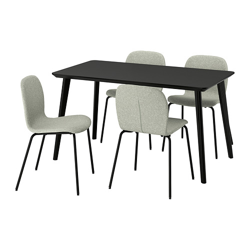 LISABO/KARLPETTER, borð og fjórir stólar
