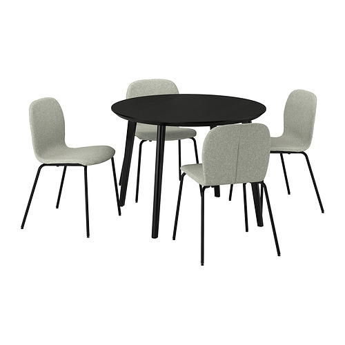 LISABO/KARLPETTER, borð og fjórir stólar